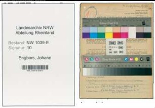 Entnazifizierung Johann Engbers , geb. 31.10.1896 (Bahnsekretaer)