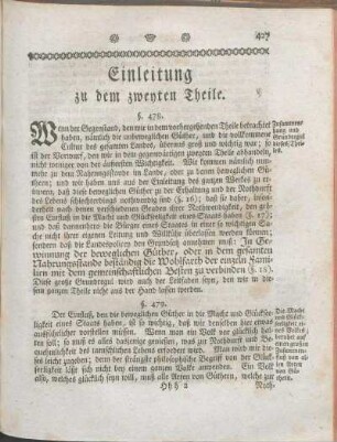 Einleitung zu dem zweyten Theile.