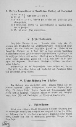 VI. Exkursionen