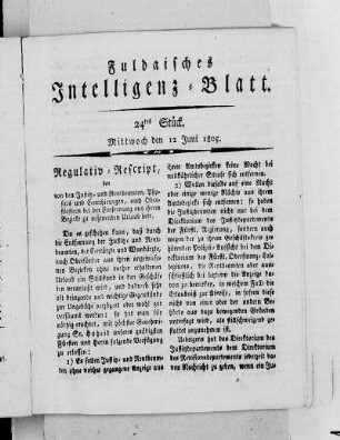 24tes Stück, Ausgabe vom 12. Juni 1805