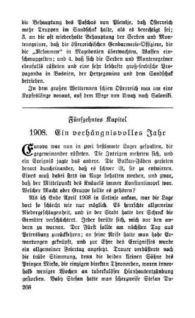 Fünfzehntes Kapitel 1908. Ein verhängnisvolles Jahr