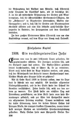 Fünfzehntes Kapitel 1908. Ein verhängnisvolles Jahr