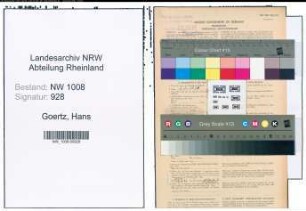 Entnazifizierung Hans Goertz , geb. 30.09.1888 (Kaufmann)