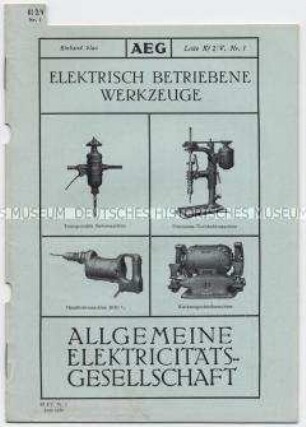 Elektrisch betriebene Werkzeuge (O) (Liste Kf 2/V, Nr.1)