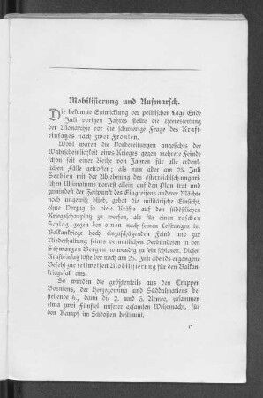 Mobilisierung und Aufmarsch.