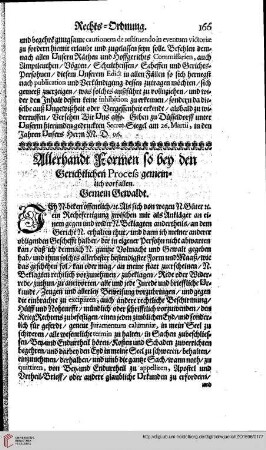 Allerhandt Formen so bey den Gerichtlichen Process gemeinlich vorfallen.