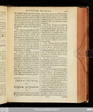Thesis Octava, De Scripturae perspicuitate.