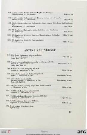 Antike Kleinkunst (Nr. 1167-1225)
