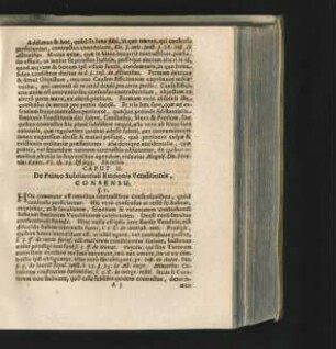 Caput II. De Primo Substantiali Emtionis Venditionis, Consensu.