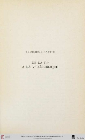 Troisième partie: De la IIIe à la Ve République
