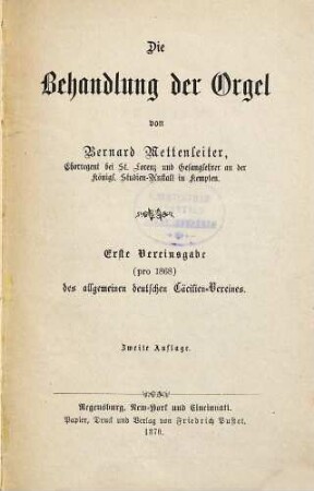 Die Behandlung der Orgel