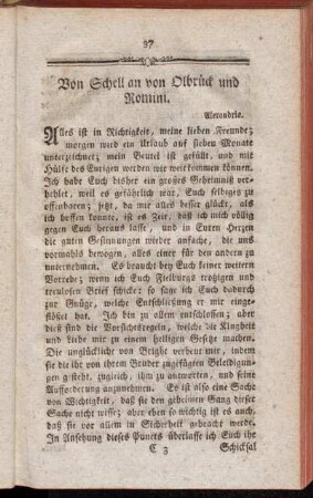 Von Schell an von Olbrück und Romini.
