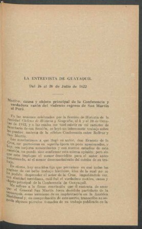 La entrevista de Guayaquil