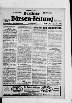 Berliner Börsen-Zeitung, Abendausgabe