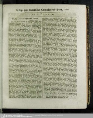 Beilage zum literarischen Conversations-Blatt, 1822. No. 1. Januar 6.