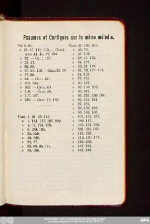Psaumes et Cantiques sur la même mélodie.