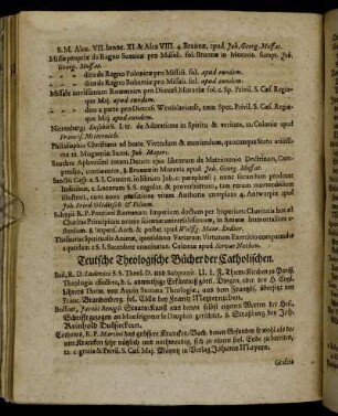Teutsche Theologische Bücher der Catholischen.
