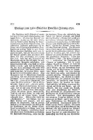 Beylage zum 39ten Stück der Deutschen Zeitung 1791