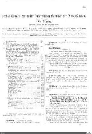 136. Sitzung, Stuttgart, 19.12.1902