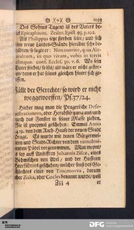 Fällt der Gerechte/ so wird er nicht weggeworffen