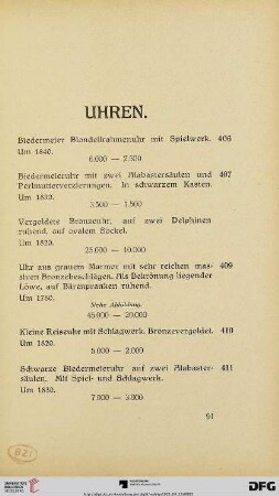 Uhren (Nr. 406-417)
