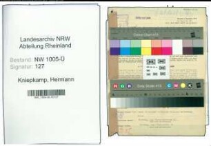 Entnazifizierung Hermann Kniepkamp , geb. 11.09.1887 (Landgerichtsrat)
