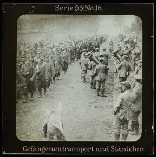 Erster Weltkrieg. Glasdia aus der Lichtbildreihe 53, No. 16 der Firma "Projection für Alle" (Unger und Hoffmann AG, Dresden)