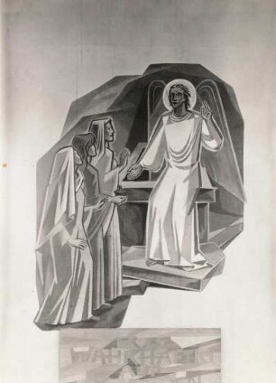 Dresden-Neustadt. Kirche des Diakonissenhauses. Wandbild "Auferstehung" (um 1960, P. Sinkwitz; Kaseintempera)