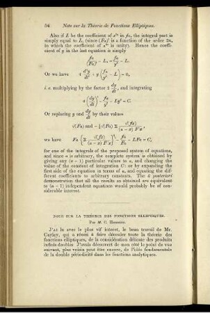 Note sur la théorem des fonctions elliptiques.