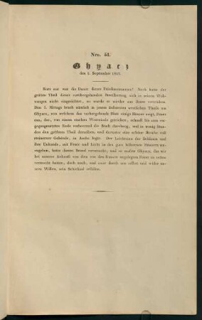 Nro. 51. Ghyacz den 5. September 1812.
