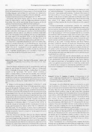 271-272 [Rezension] Schüssler Fiorenza, Elisabeth, The Book of Revelation