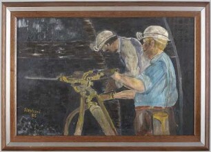 Ölgemälde, Untertage mit Ali