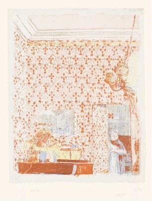 Interieur mit rosa Tapeten I