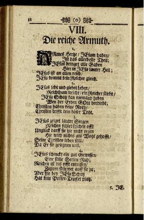 VIII. Die reiche Armuth.