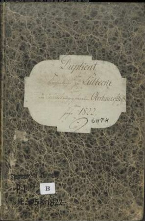 Kirchenbuchduplikat der evangelischen Gemeinde Lübbecke, Kreis Lübbecke (GHTK 1822) (Gemeinde: Evangelische Gemeinde Lübbecke)