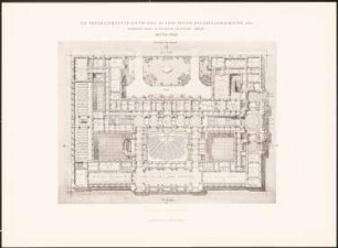 Reichstag, Berlin Zweiter Wettbewerb: Grundriss EG (aus: Die preisgekrönten Entwürfe zu dem neuen Reichstagsgebäude, Berlin 1882)