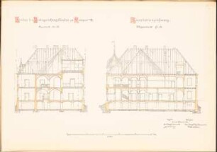 Amtsgericht, Kempen: Querschnitt, Längsschnitt 1:100