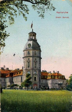 Postkartensammlung Weis mit Ansichten Karlsruhes. Schlossgarten