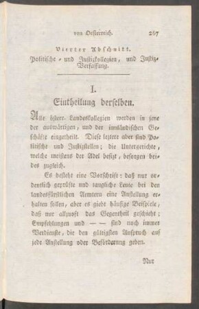 Vierter Abschnitt. Politische- und Justizkollegien, und Justiz-Verfassung.