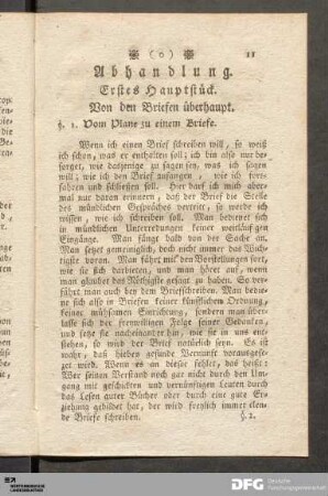 Erstes Hauptstück. Von den Briefen überhaupt.