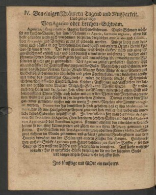 IV. Von einigen Kräutern Tugend und Nutzbarkeit.