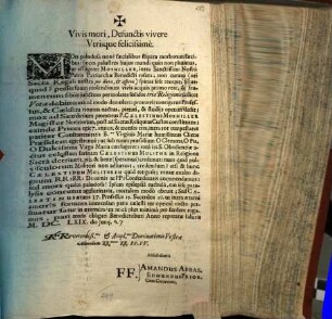 Vivis mori, Defunctis vivere Utriusque felicissime : Mors paludosa non? ... P. Caelestinus Mosmiller ...