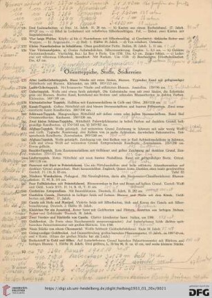 Orientteppiche, Stoffe, Stickereien (Nr. 235-272)
