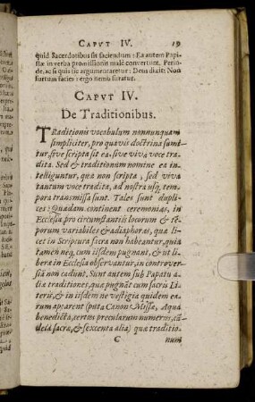 Caput IV. De Traditionibus.