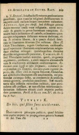 Titulus X. De his, qui filios suos occiderunt.