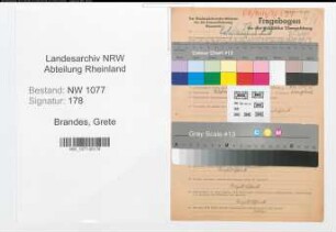Entnazifizierung Grete Brandes , geb. 02.12.1904 ()