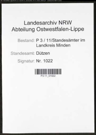 Heiratsregister Standesamt Dützen