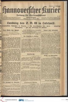 Hannoverscher Kurier : Hannoversches Tageblatt ; Morgenzeitung für Niedersachsen