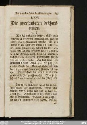 LXVI Die unerlaubeten beschwörungen.