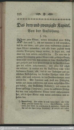 Das drey und zwanzigste Kapitel. Von der Auflösung